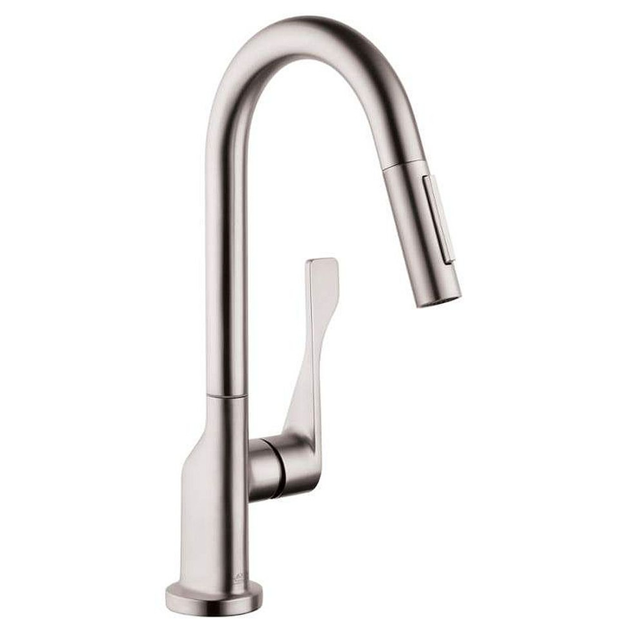 Single Hole Kitchen Faucet in Steel Optic