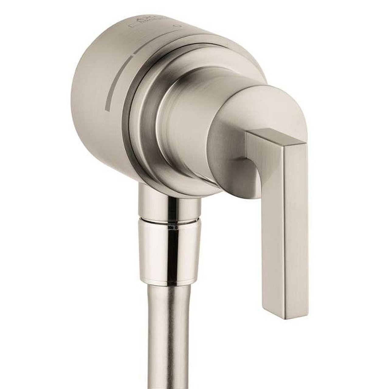 Wall Supply Elbow with Integrated Volume Control and Shut-Off - Lever Handle in Brushed Nickel