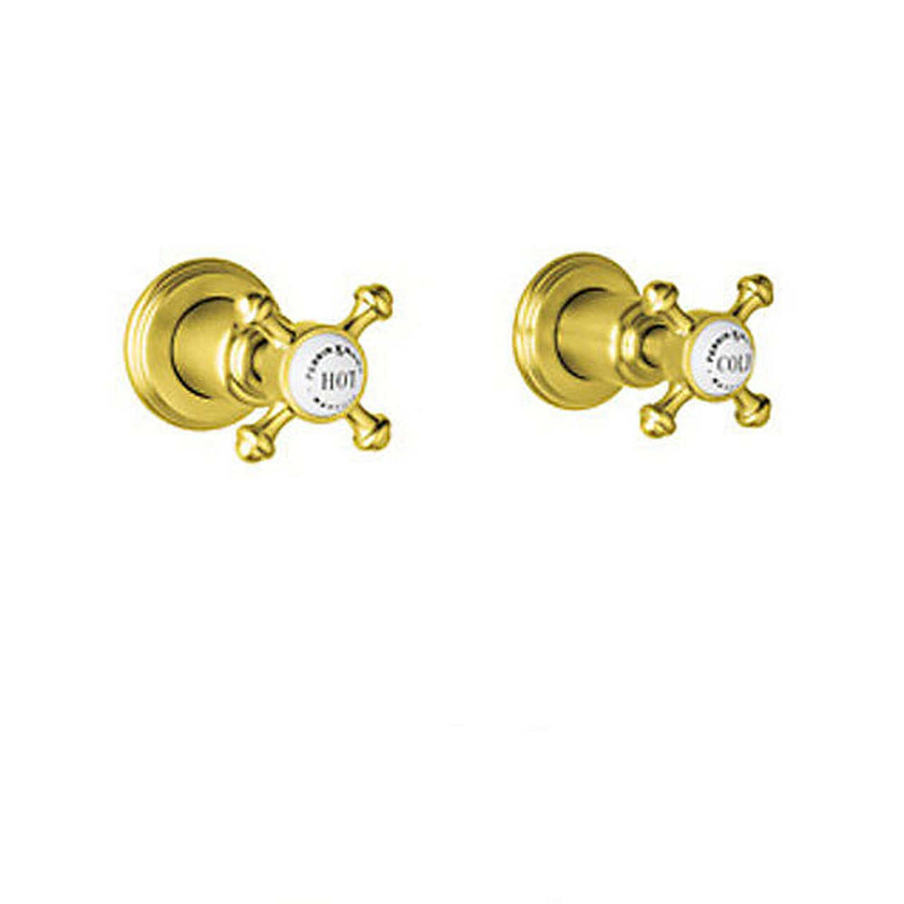 Pair of 1/2in Concealed Wall Valves in English Gold