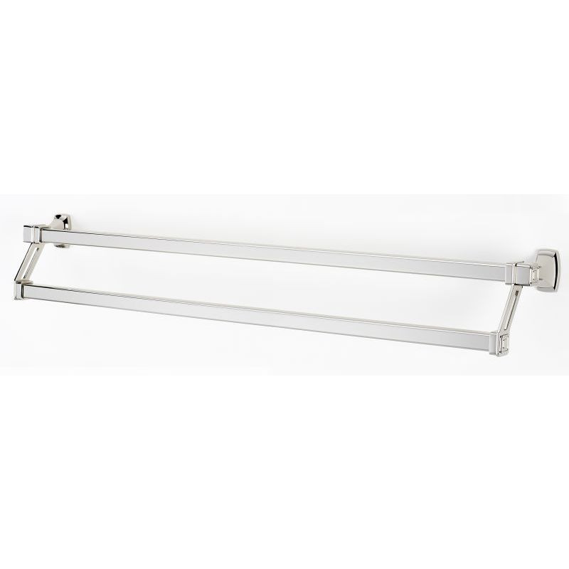 Alno Cube A6525-31-PN Double Towel Bar Modern in Polished Nickel