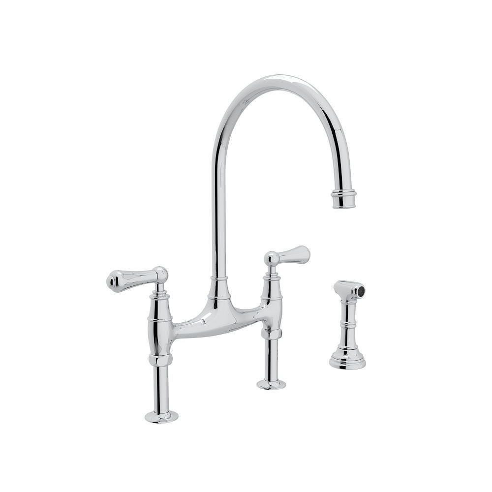 Rohl U.4719L-APC-2 Bridge Kitchen Faucet in Polished Chrome