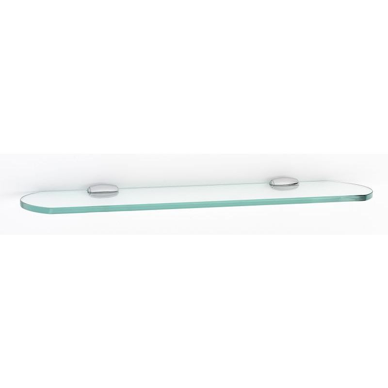 Alno Royale A6650-18-PC 18-in Glass Shelf with Brackets Transitional in Polished Chrome