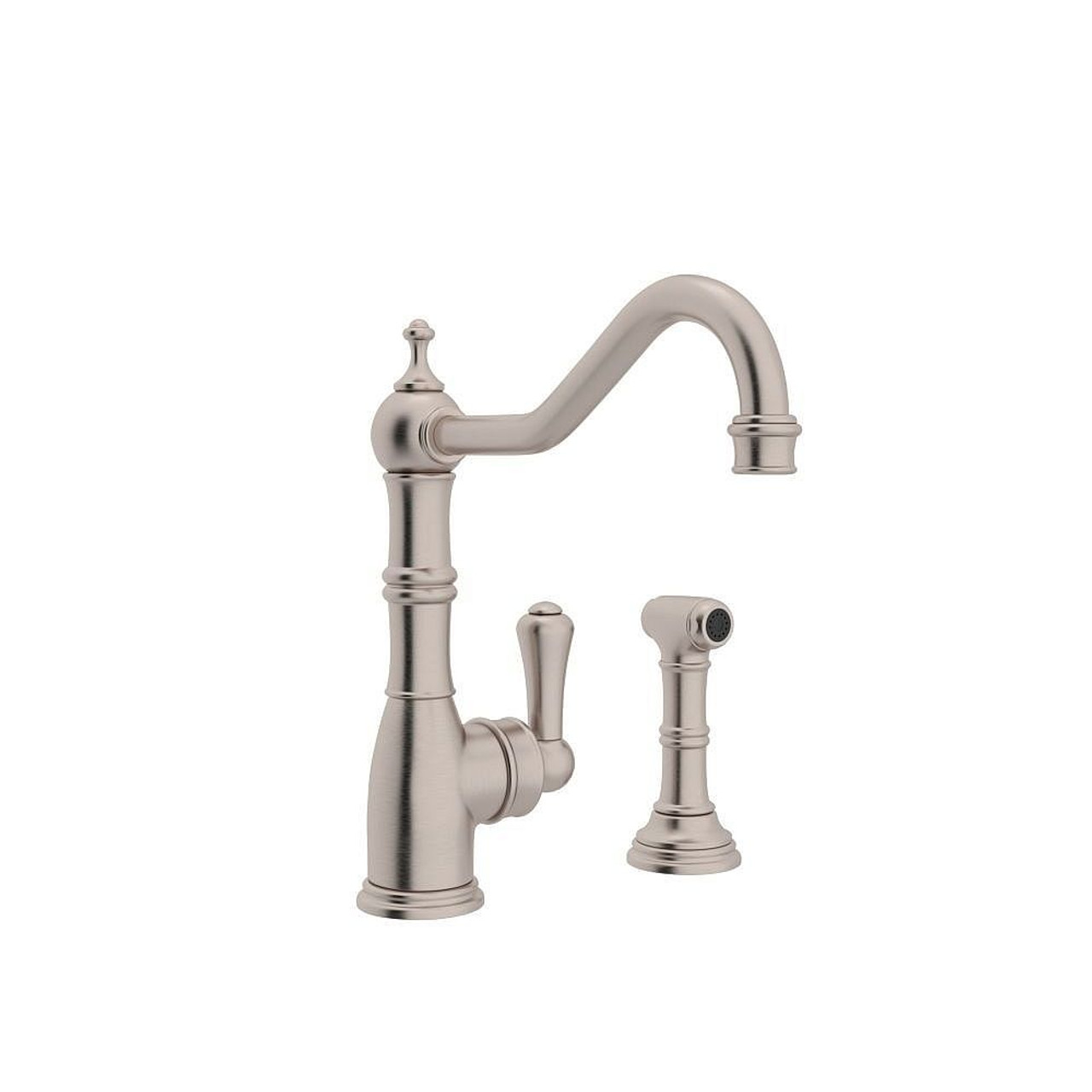 Kitchen Faucet and Metal Lever Handle in Satin Nickel