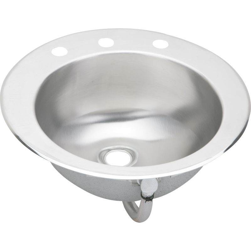 19" x 19" x 7" 18 Gauge Stainless Steel Single Bowl Drop-in Bathroom Sink with 3 Faucet Holes in Lustrous Satin