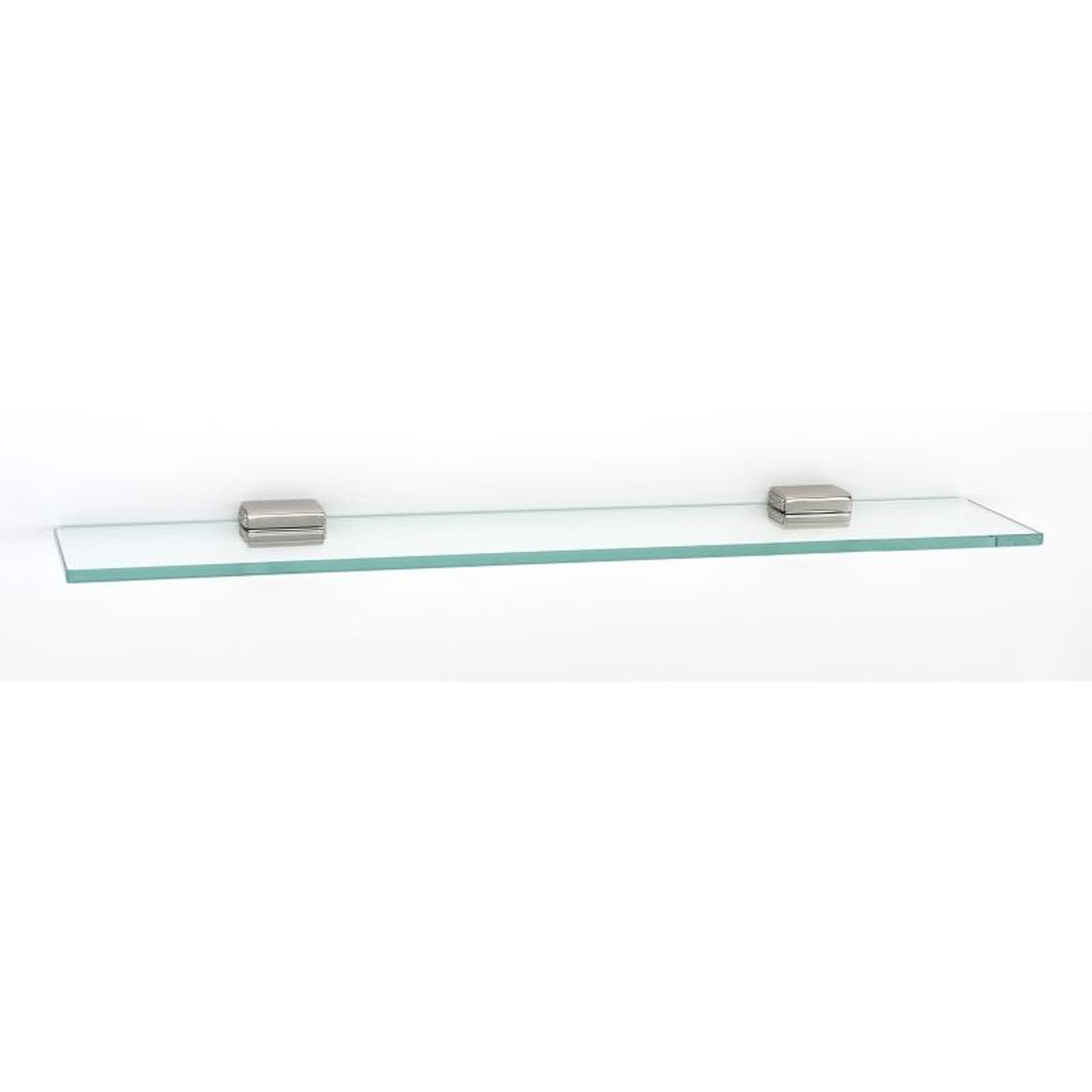Alno Cube A6550-24-PN 24-in Glass Shelf with Brackets Modern in Polished Nickel