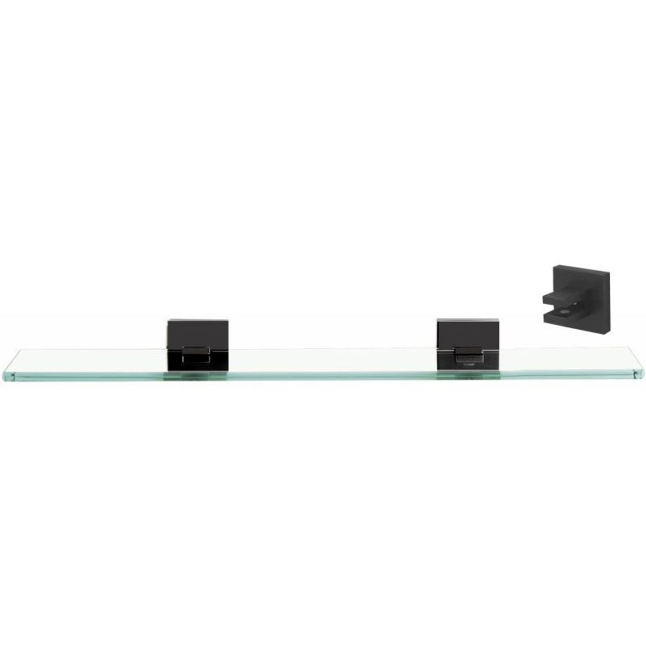 Alno Contemporary II A8450-18-BRZ 18-in Glass Shelf with Brackets Modern in Bronze