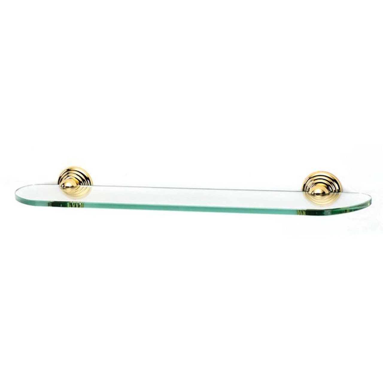 Alno Embassy A9050-24-PB 24-in Glass Shelf with Brackets Traditional in Polished Brass
