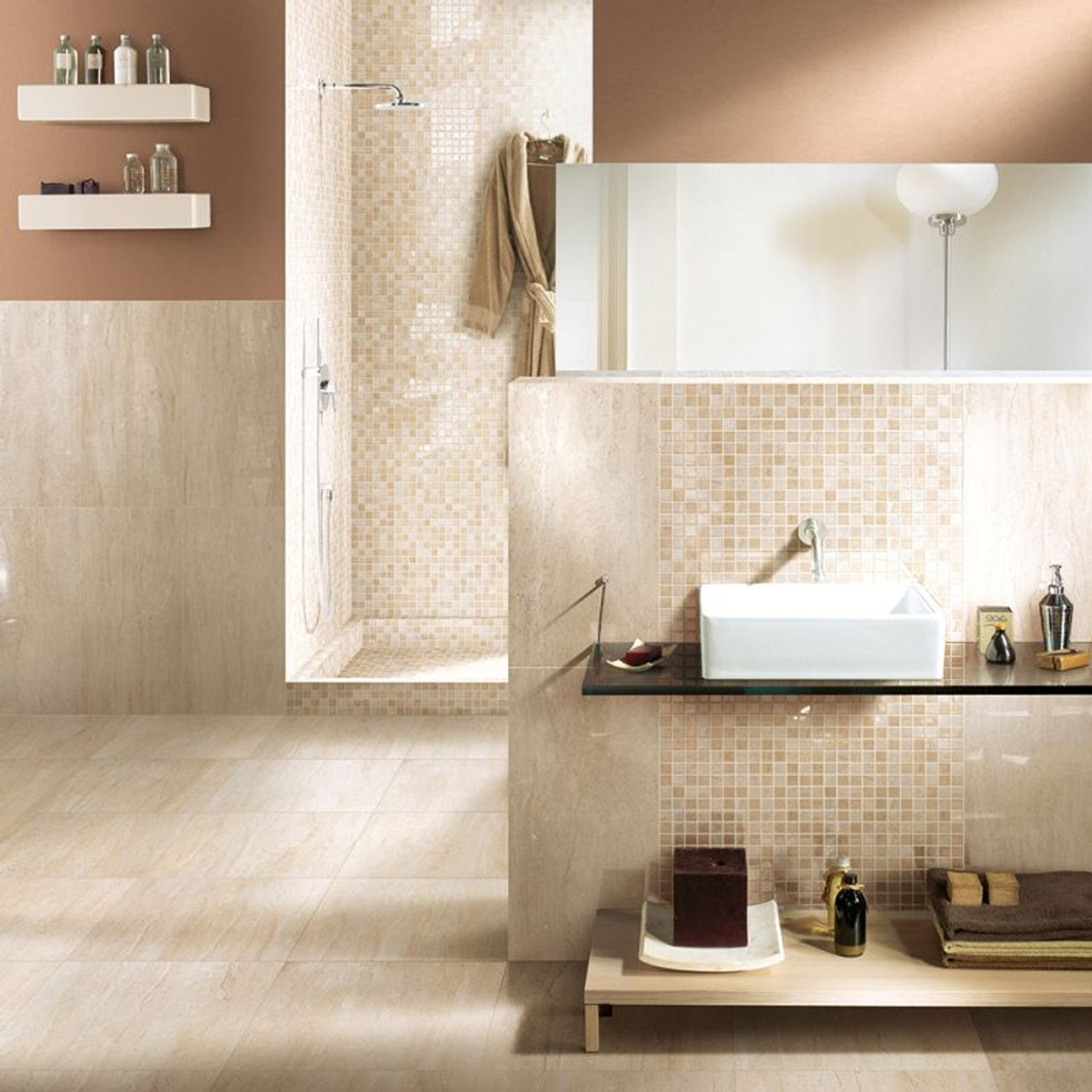 Capri 1036724 Floor and Wall Tile 16.75X16.75 Beige (Box of 7) Capri 1036724 Floor and Wall Tile 16.75X16.75 Beige (Box of 7)