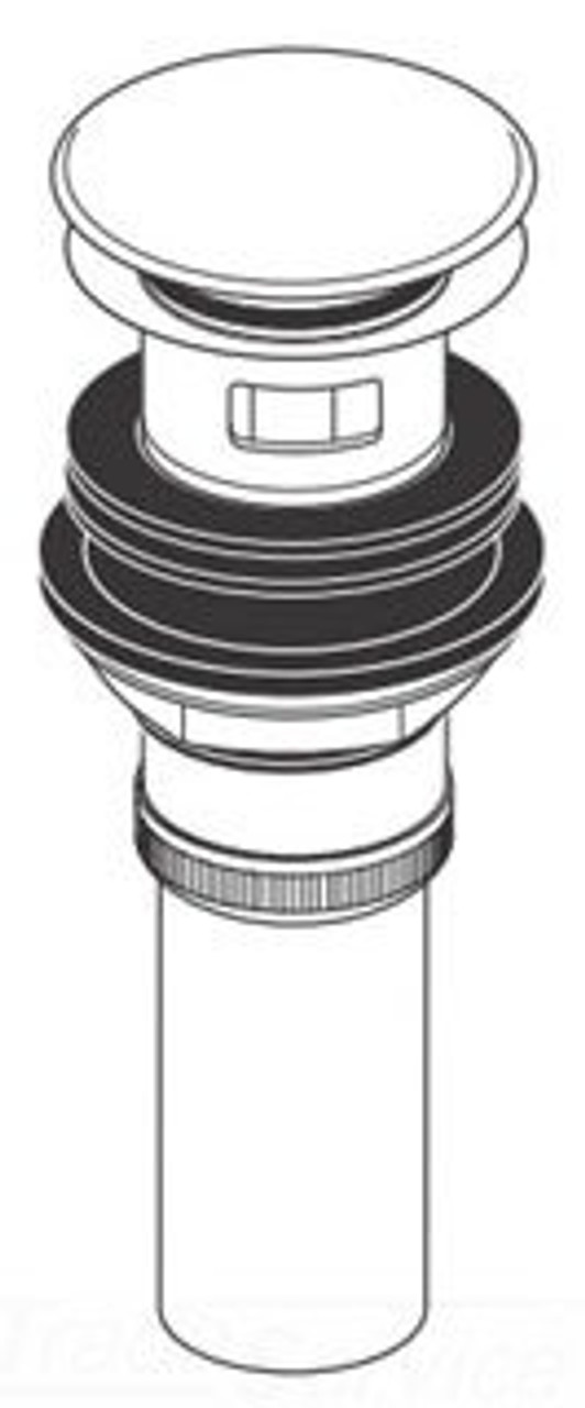 Pop-Up Drain Assembly with Overflow Hole in Polished Nickel