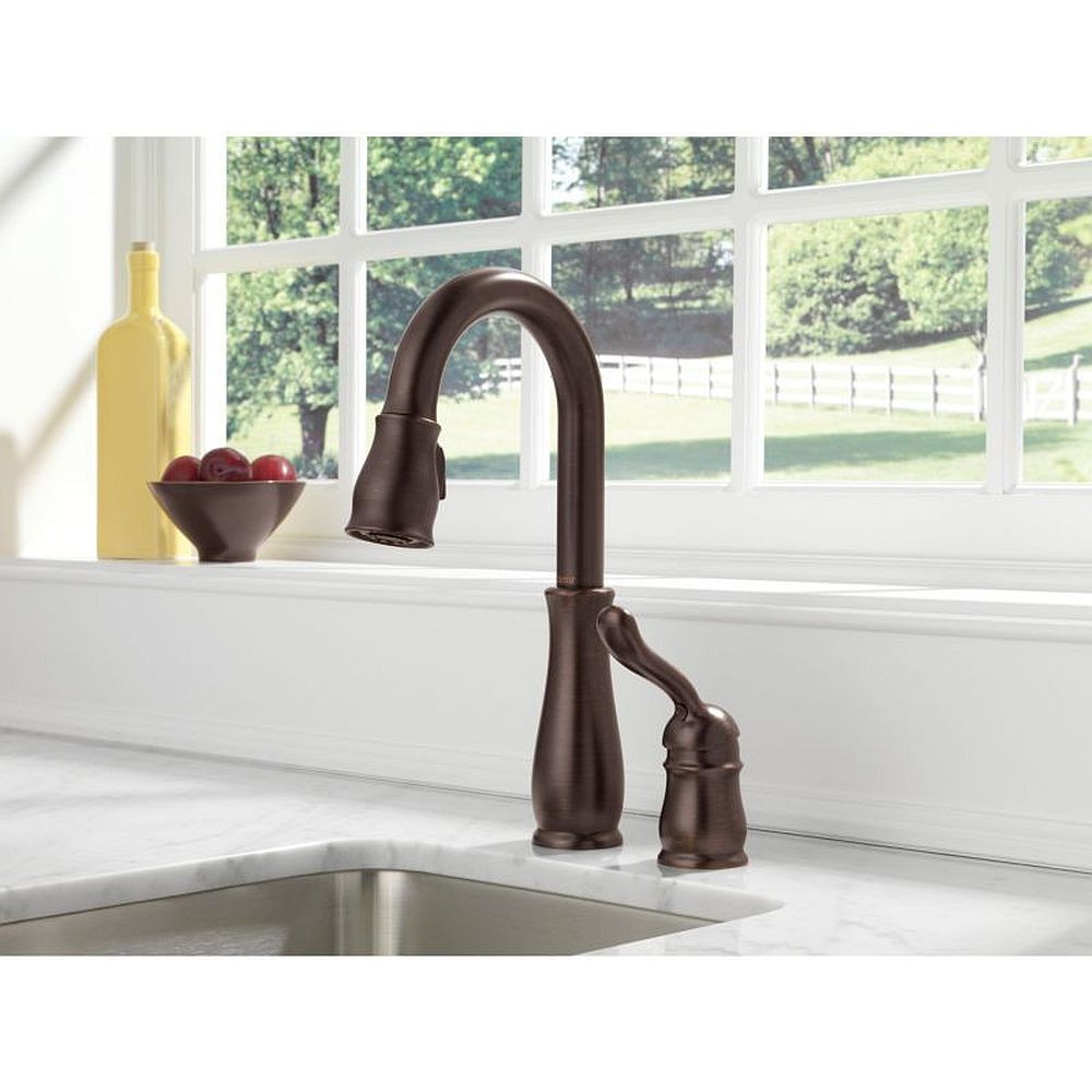 Delta 9978-RB-DST Leland Single Handle Pull-Down Bar/Prep Faucet in Venetian Bronze