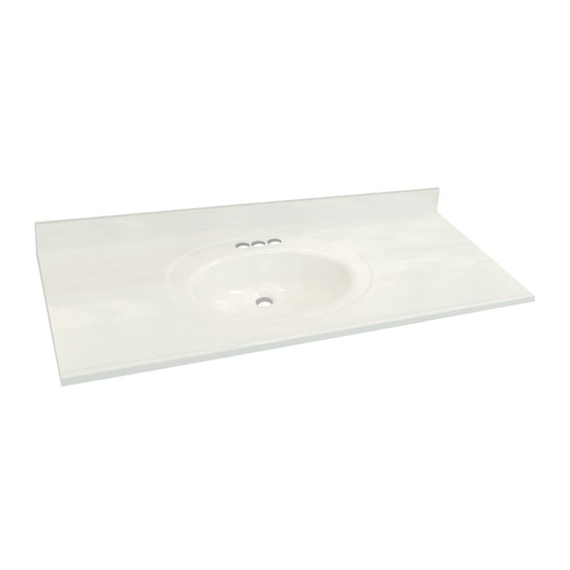 61-in x 22-in 3-Pack Bathroom Vanity Top in White on White