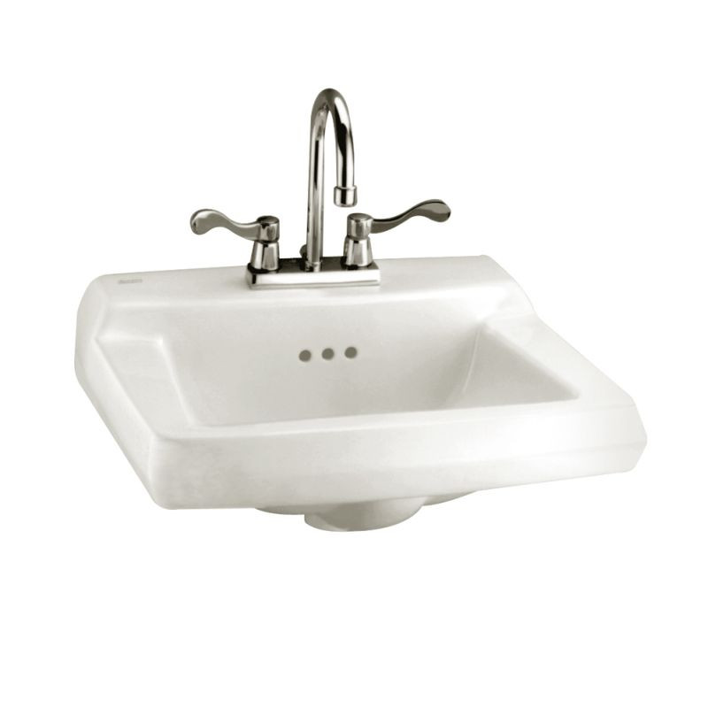Wall Mounted Lavatory Sink for Concealed Arms (not included) in White