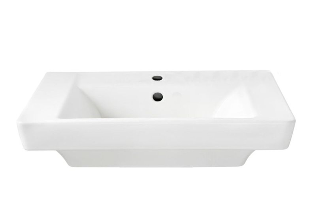 Pedestal Lavatory Top with Single Faucet Hole without Pedestal Leg in White