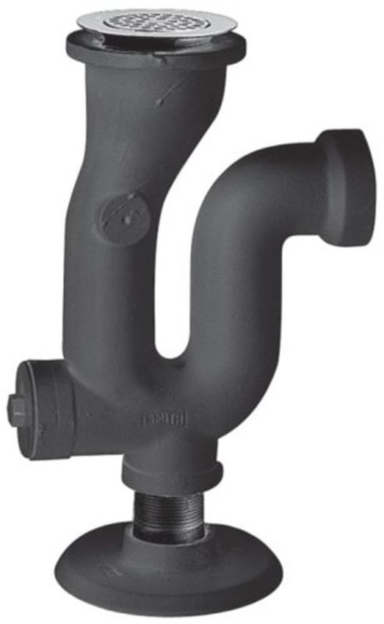P-Trap with Strainer and 2-in Threaded Inside for Cast Iron Service Sinks