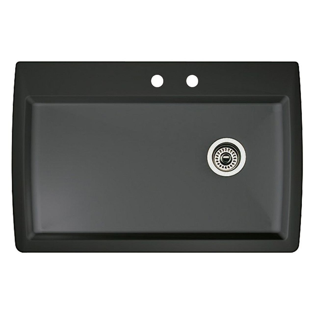 22-In X 33.5-In Single-Basin Granite Drop-In Or Undermount 2-Hole Residential Kitchen Sink in Anthracite 22-In X 33.5-In Single-Basin Granite Drop-In Or Undermount 2-Hole Residential Kitchen Sink in Anthracite