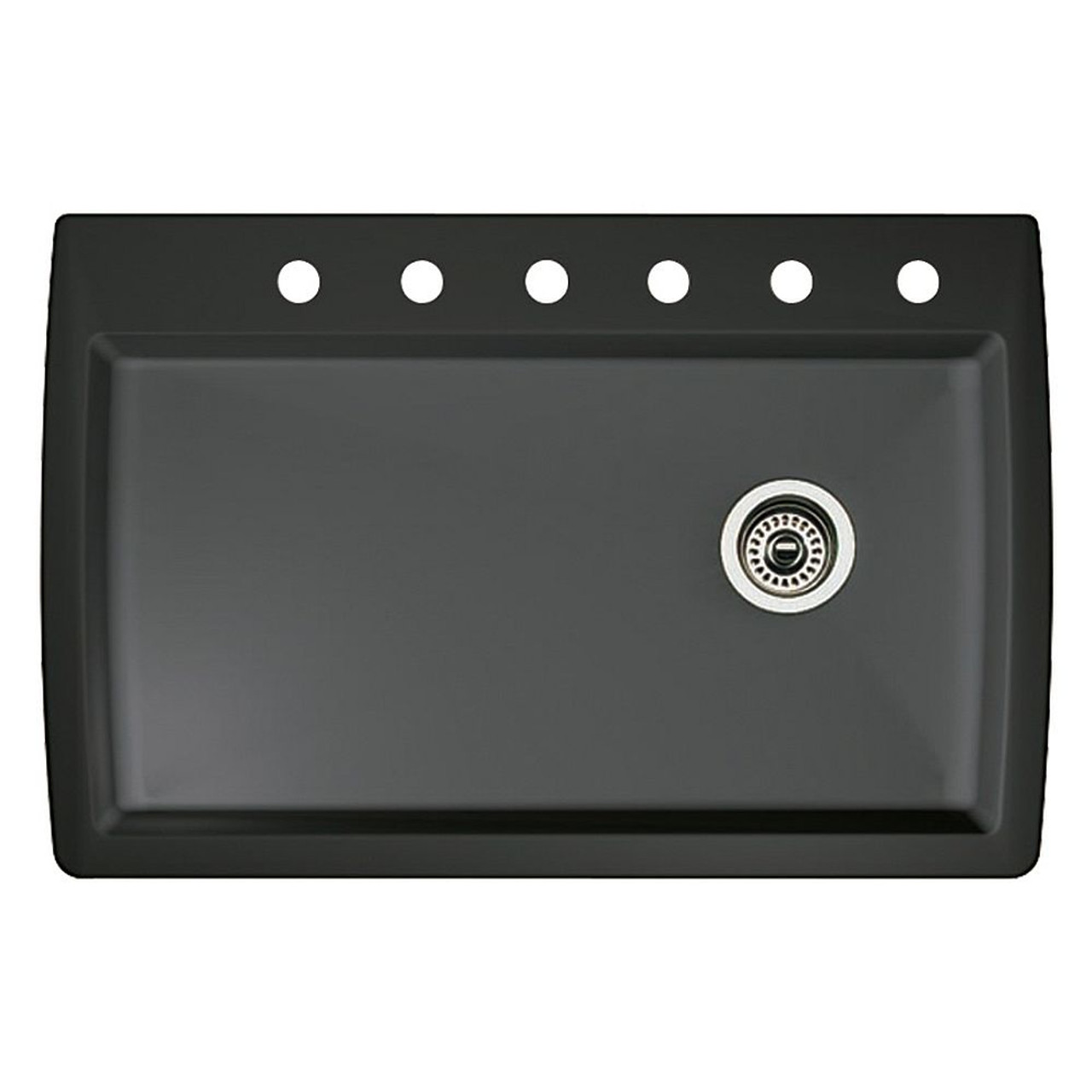 22-In X 33.5-In Single-Basin Granite Drop-In Or Undermount 6-Hole Residential Kitchen Sink in Anthracite 22-In X 33.5-In Single-Basin Granite Drop-In Or Undermount 6-Hole Residential Kitchen Sink in Anthracite
