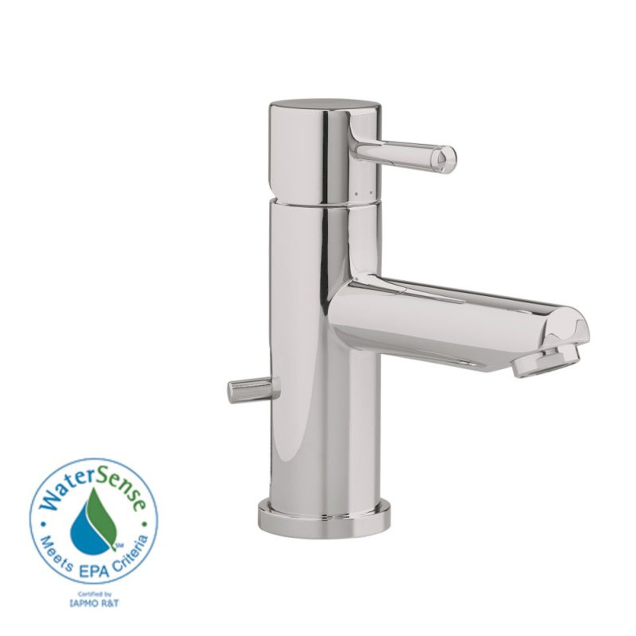 Monoblock Lavatory Faucet with Metal Pop-Up Drain in Satin