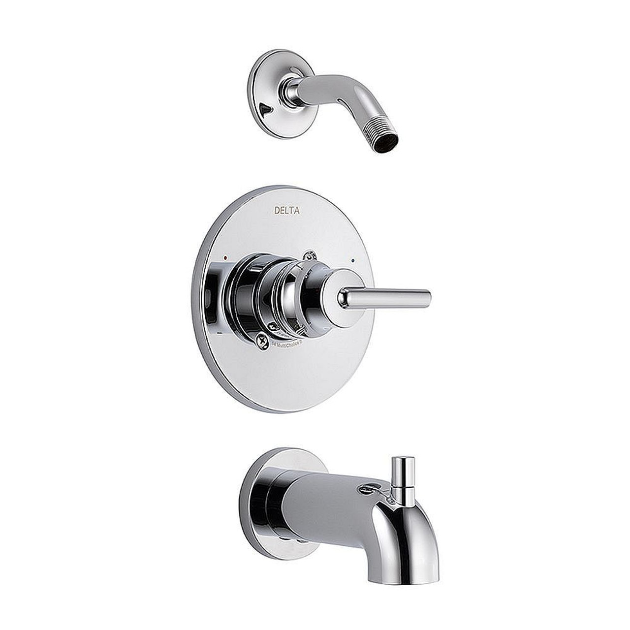 Bath and Shower Trim with Monitor Valve in Polished Chrome