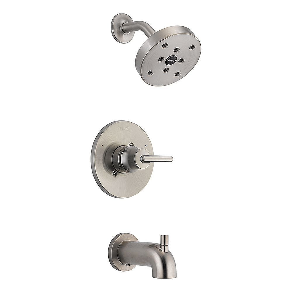 Delta T14459-SS Trinsic Bath and Shower Trim with H2Okinetic and Monitor Technologies in Brilliance Stainless