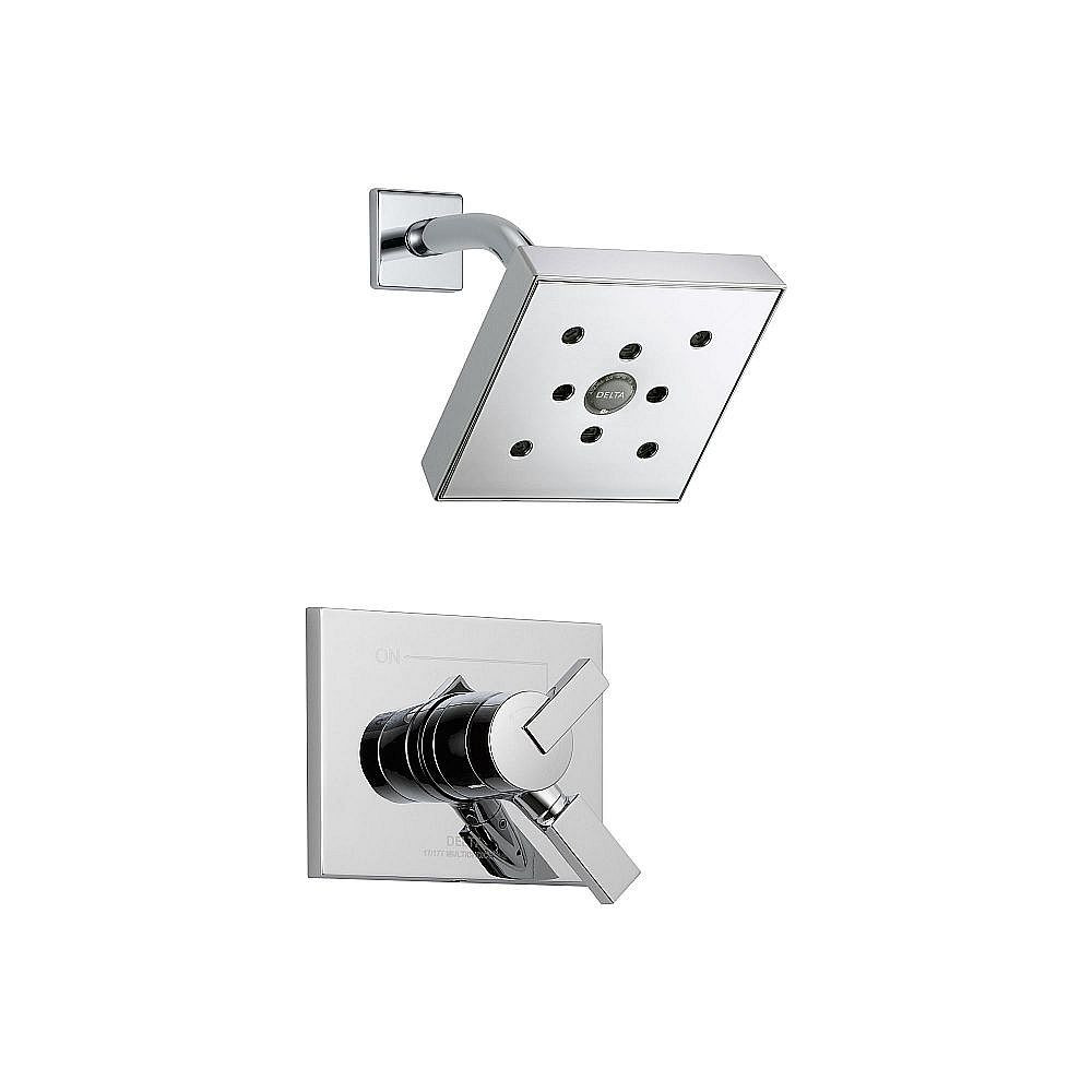 Delta T17253-H2O Dual Function Pressure Balanced Shower Trim with H2Okinetic and Integrated Volumn Control Less Rough-in in Polished Chrome
