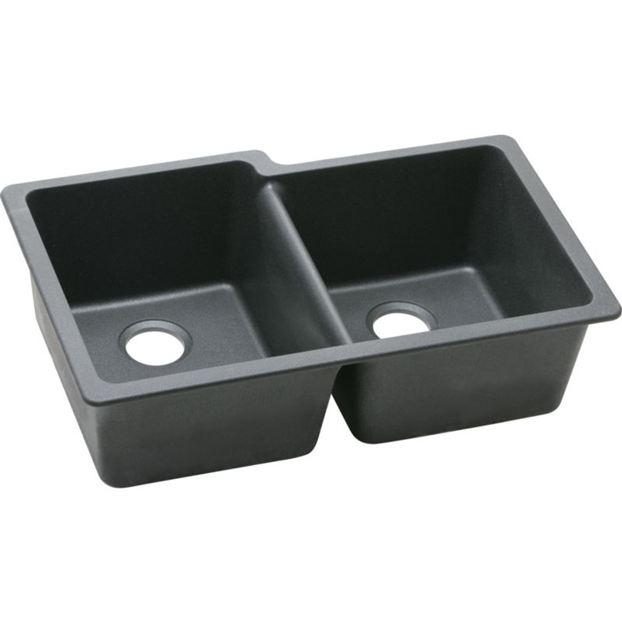 Elkay ELGU250RBK0 Gourmet E-granite Double Bowl Undermount Sink in Black