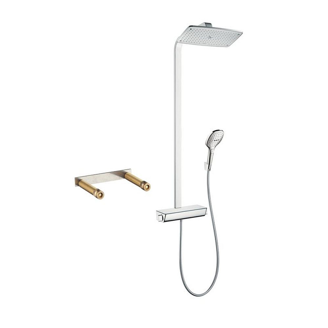 Hansgrohe KS27112-16181CR Raindance Select E 360 Showerpipe, Thermostatic Basic Set Included in Chrome