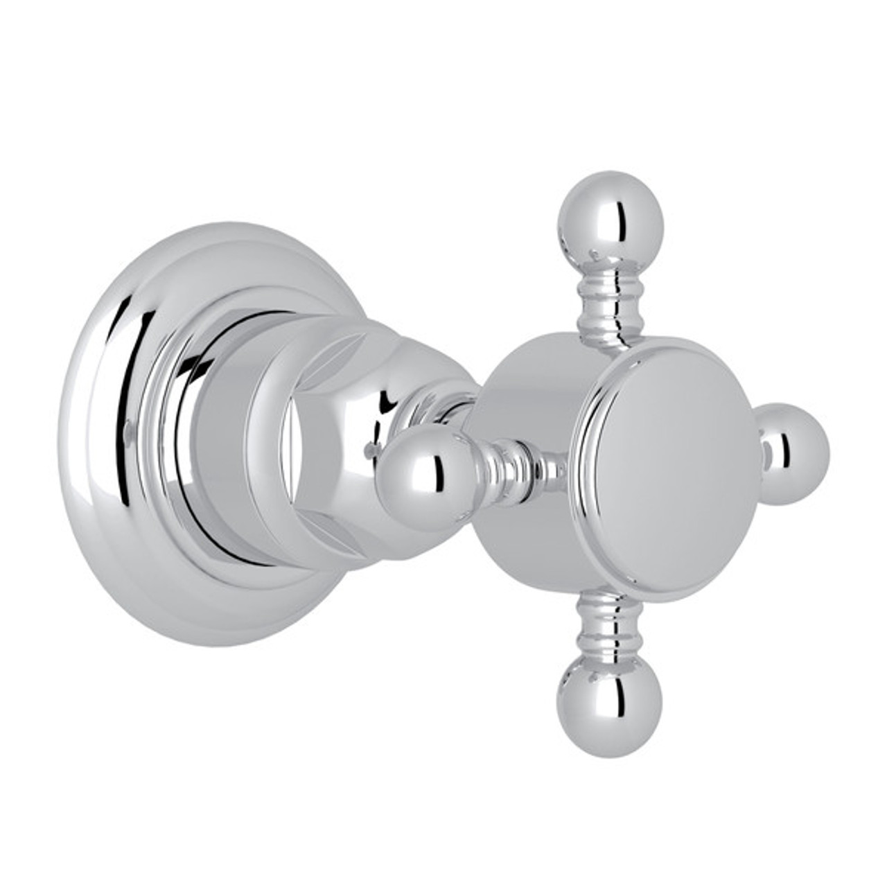 Rohl A4912XMAPCTO Trim for Volume Control and 4-Port Dedicated Diverter with Cross Handle, Polished Chrome