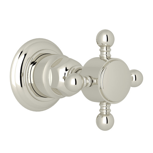 Rohl A4912XMPNTO Trim for Volume Control and 4-Port Dedicated Diverter with Cross Handle, Polished Nickel
