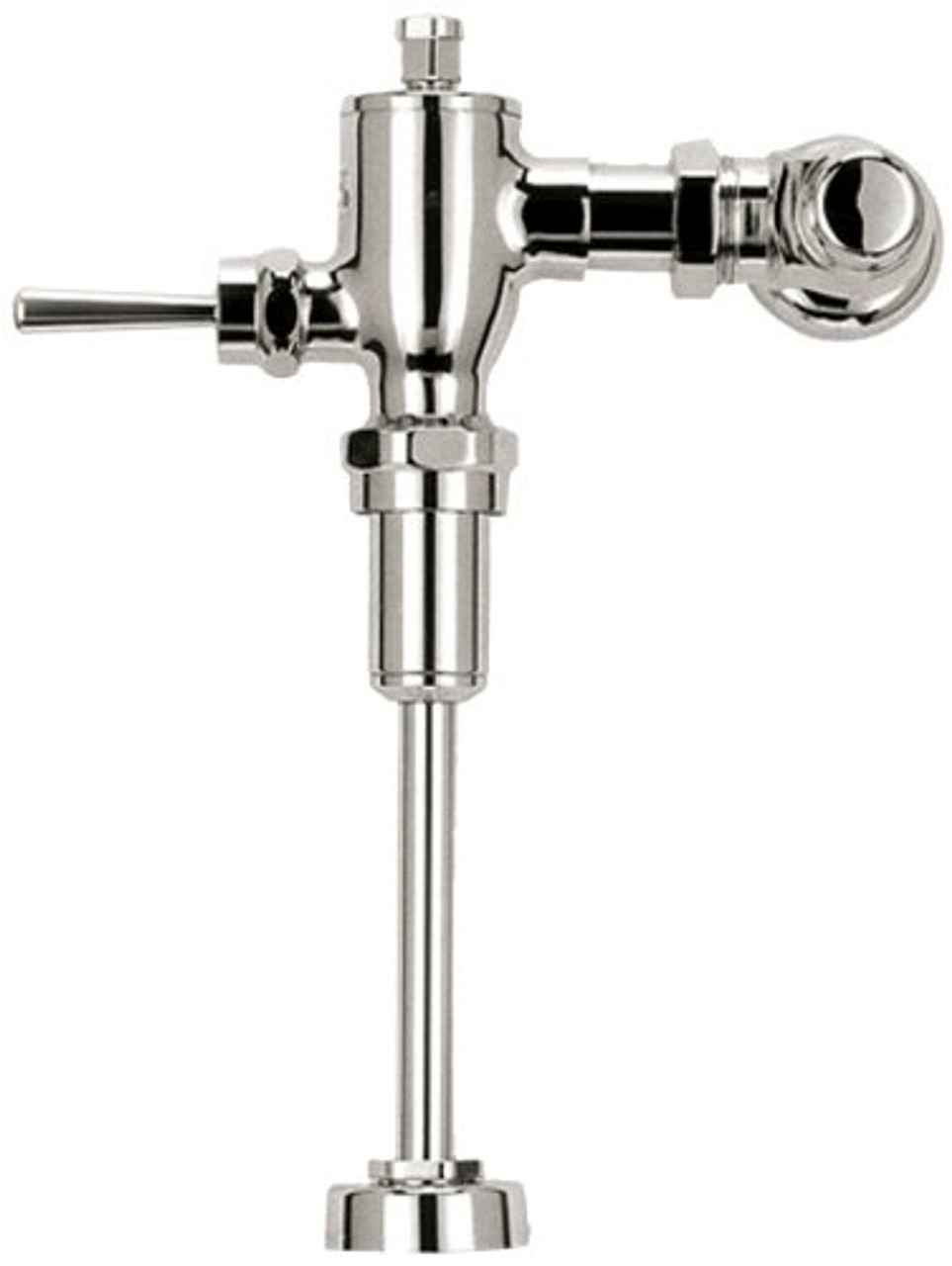 Polished Chrome 1.0 GPF Non-Hold Open Urinal Flushometer with Valve, Right/Left Rough, 3/4-in Vacuum Brekaer, and 3/4-in Angle Stop Set