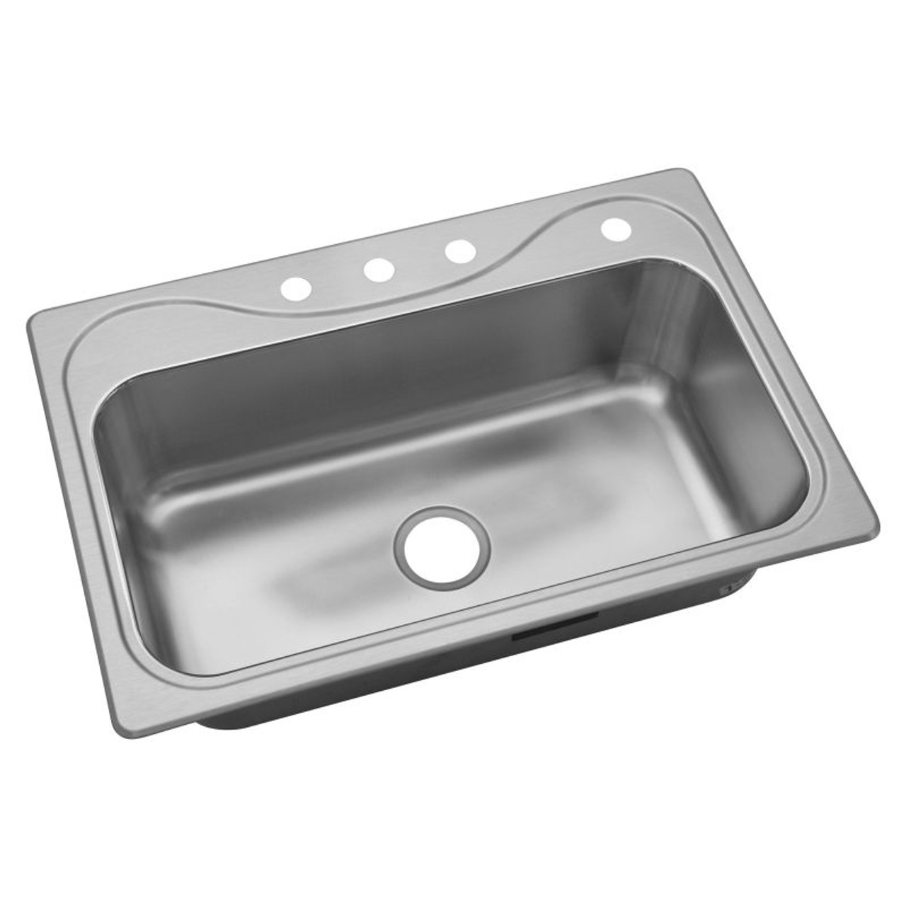 Stainless Steel Single Bowl Kitchen Sink 33-in W x 22-in L in Luster Stainless Steel Single Bowl Kitchen Sink 33-in W x 22-in L in Luster