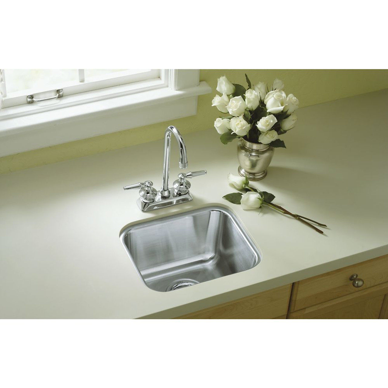 Sterling UCL1515 Stainless Steel Single Bowl Kitchen Sink 14.25-in W x 11.75-in L in Luster Sterling UCL1515 Stainless Steel Single Bowl Kitchen Sink 14.25-in W x 11.75-in L in Luster
