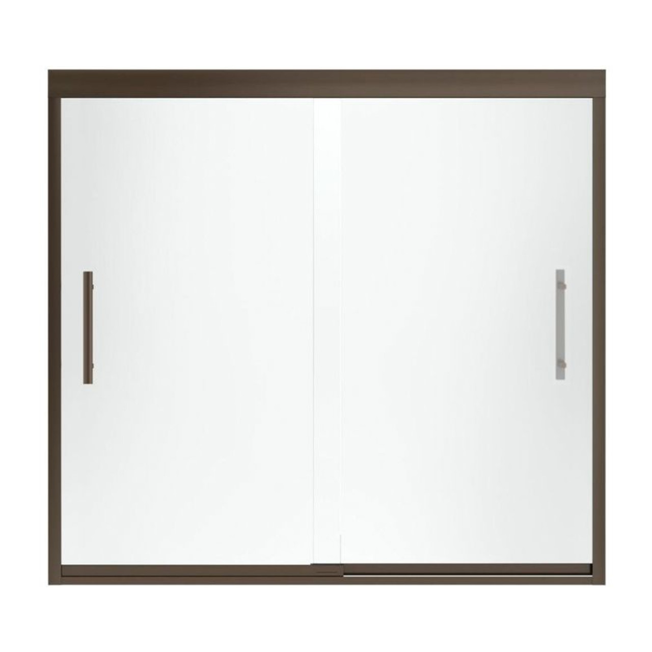 Frameless Bathtub Door 55.5-in H x 56.625-59.625-in W with Frosted Glass in Deep Bronze Frameless Bathtub Door 55.5-in H x 56.625-59.625-in W with Frosted Glass in Deep Bronze