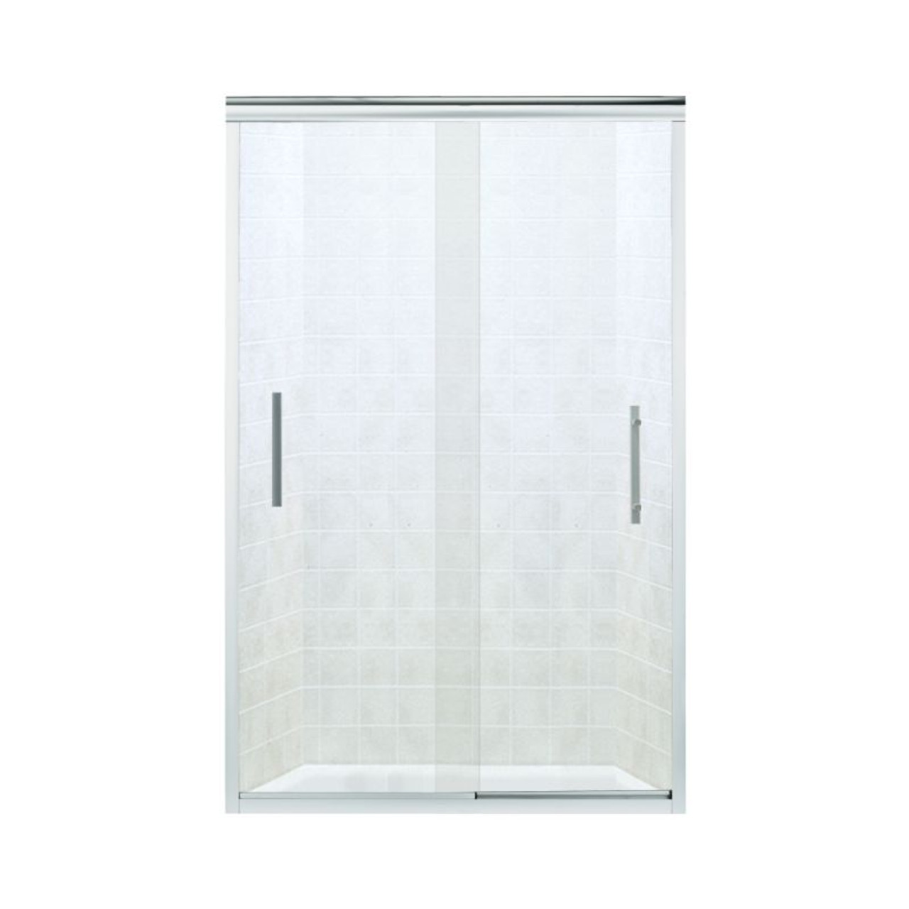 Frameless Sliding Shower Door 70.0625-in H x 44.625-47.625-in W with Clear Glass in Silver Frameless Sliding Shower Door 70.0625-in H x 44.625-47.625-in W with Clear Glass in Silver