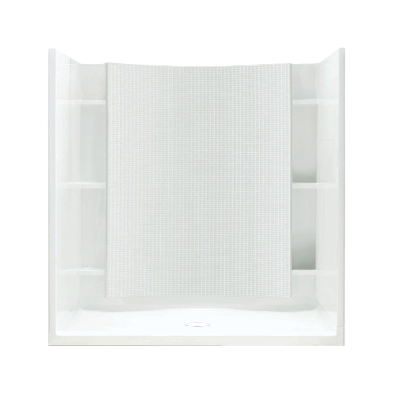 77-in x 36-in x 60-in Vikrell Wall and Floor 4-Piece Alcove Shower Kit in White 77-in x 36-in x 60-in Vikrell Wall and Floor 4-Piece Alcove Shower Kit in White