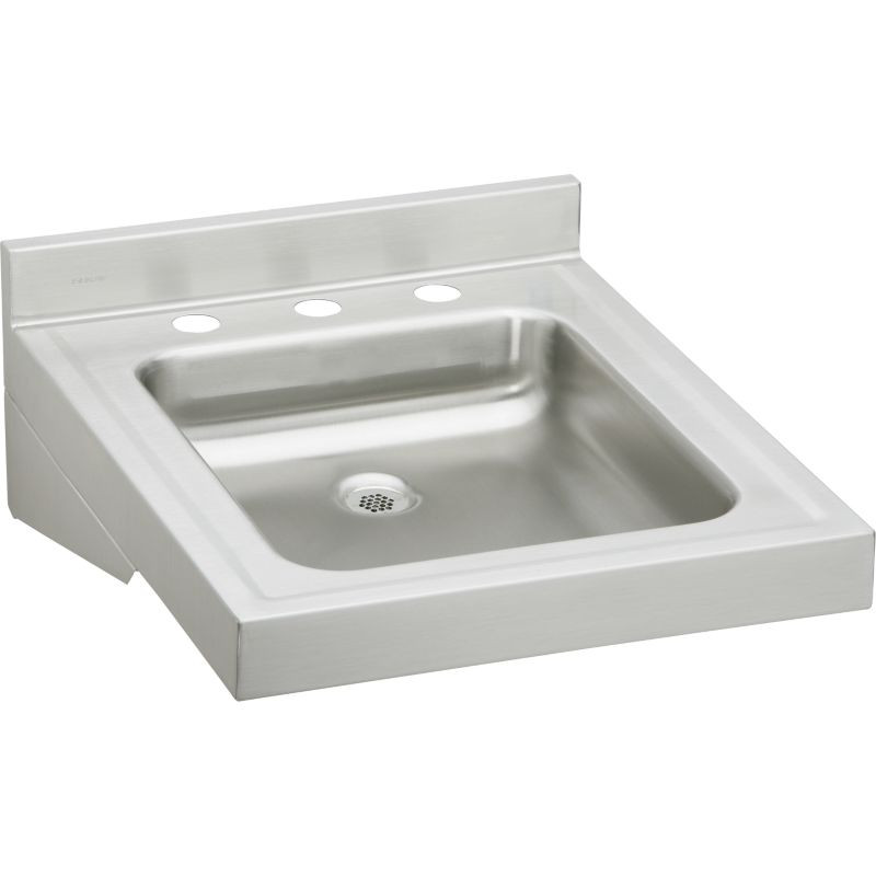Elkay WCL1923OSD3 Commercial Lavatory Sink with 3 Faucet Holes in Buffed Satin