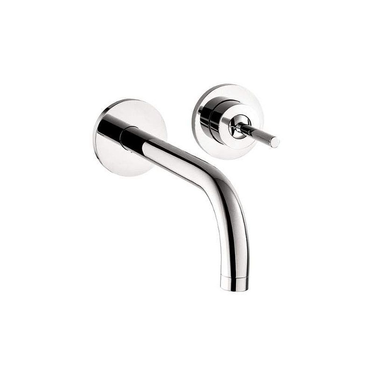 Wall Mounted Bathroom Faucet with Metal Lever Handle - Less Valve in Chrome