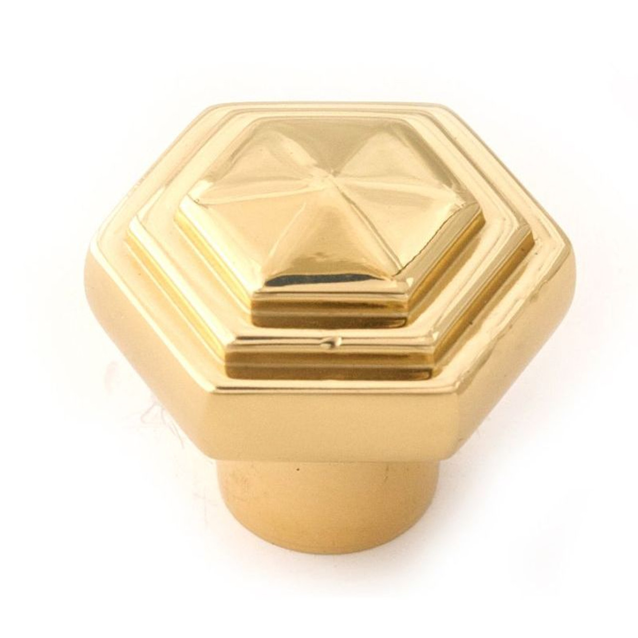 Alno Geometric A1535-PB Knob Transitional 1-1/4-in in Polished Brass