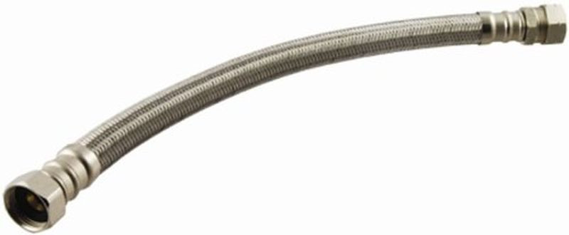 Braided Stainless Steel 18-in Water Heater Connector with 3/4-in Female Iron Pipe x 3/4-in Compression Coupling