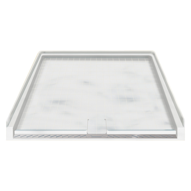 39.5 x 37.75 Solid Surface Barrier Free Shower Base with Trench Drain in Storm