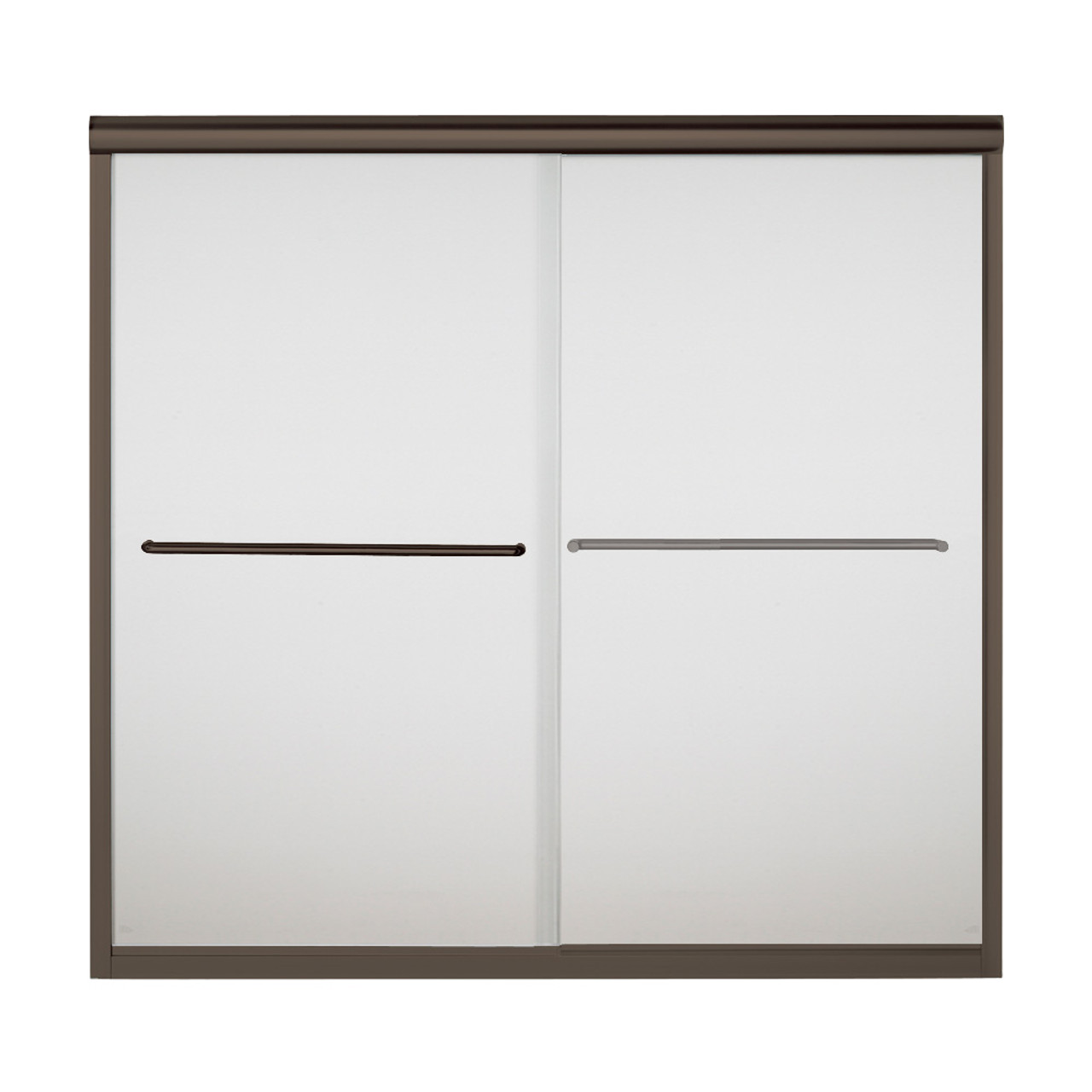 59.625-in x 55.75-in Frameless Bathtub Door in Deep Bronze with Frosted Glass Pattern 59.625-in x 55.75-in Frameless Bathtub Door in Deep Bronze with Frosted Glass Pattern
