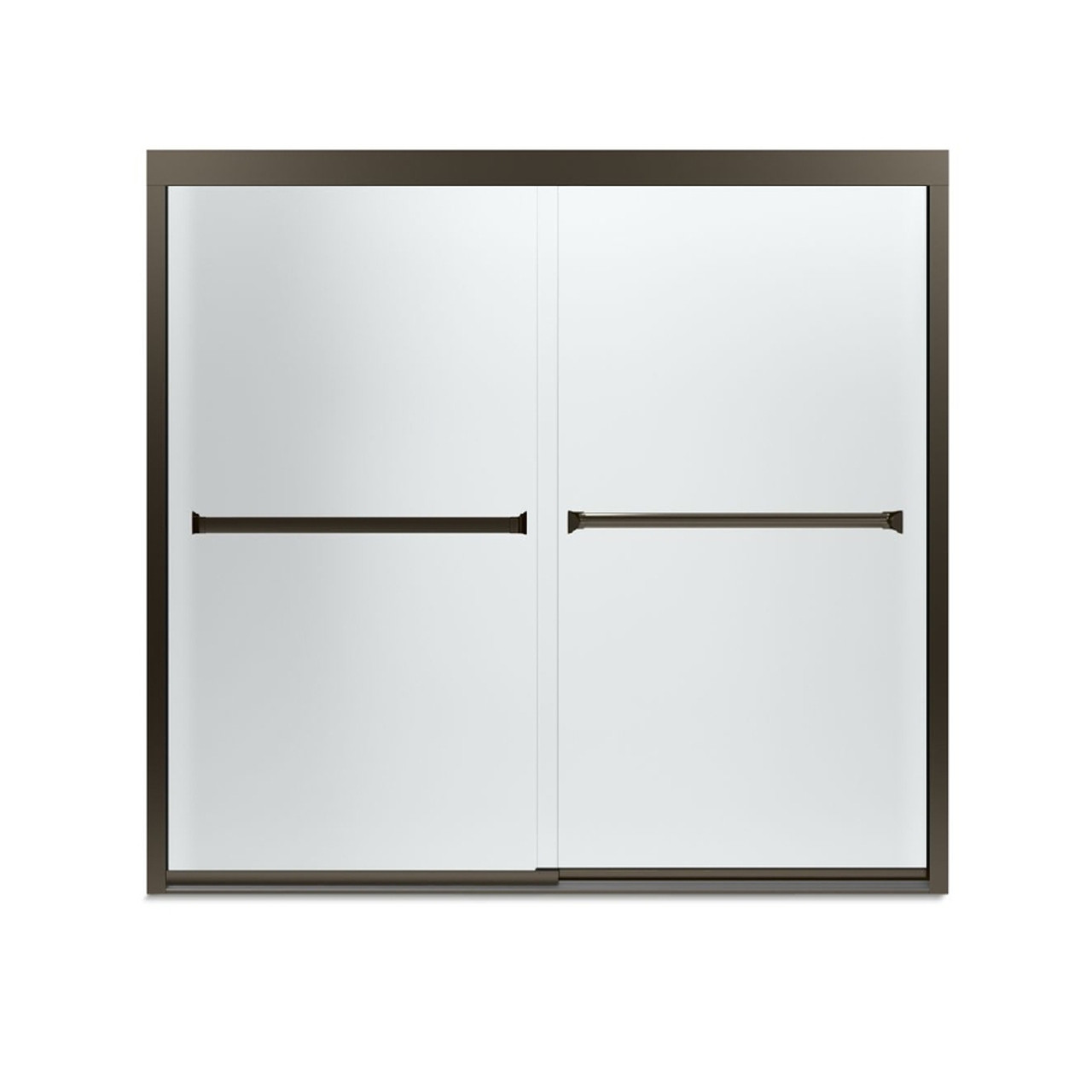 59.37-in x 55.12-in Frameless Bathtub Door in Deep Bronze with Frosted Glass Pattern 59.37-in x 55.12-in Frameless Bathtub Door in Deep Bronze with Frosted Glass Pattern