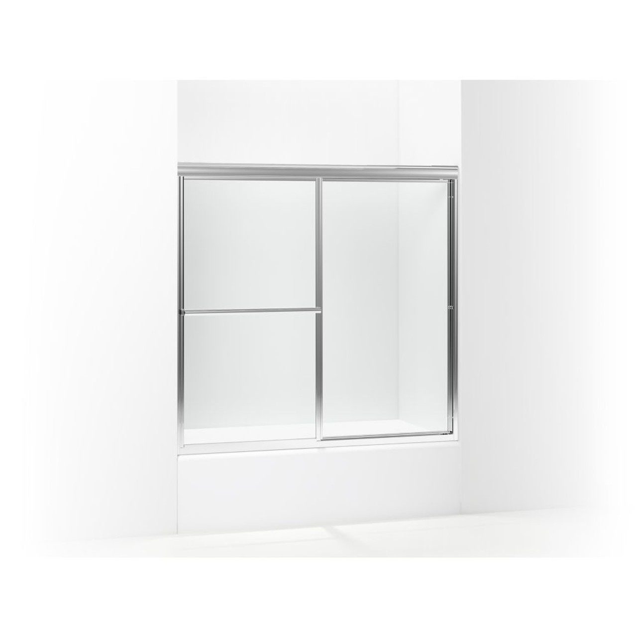 59.38-in x 56.25-in Bathtub Door in Silver 59.38-in x 56.25-in Bathtub Door in Silver