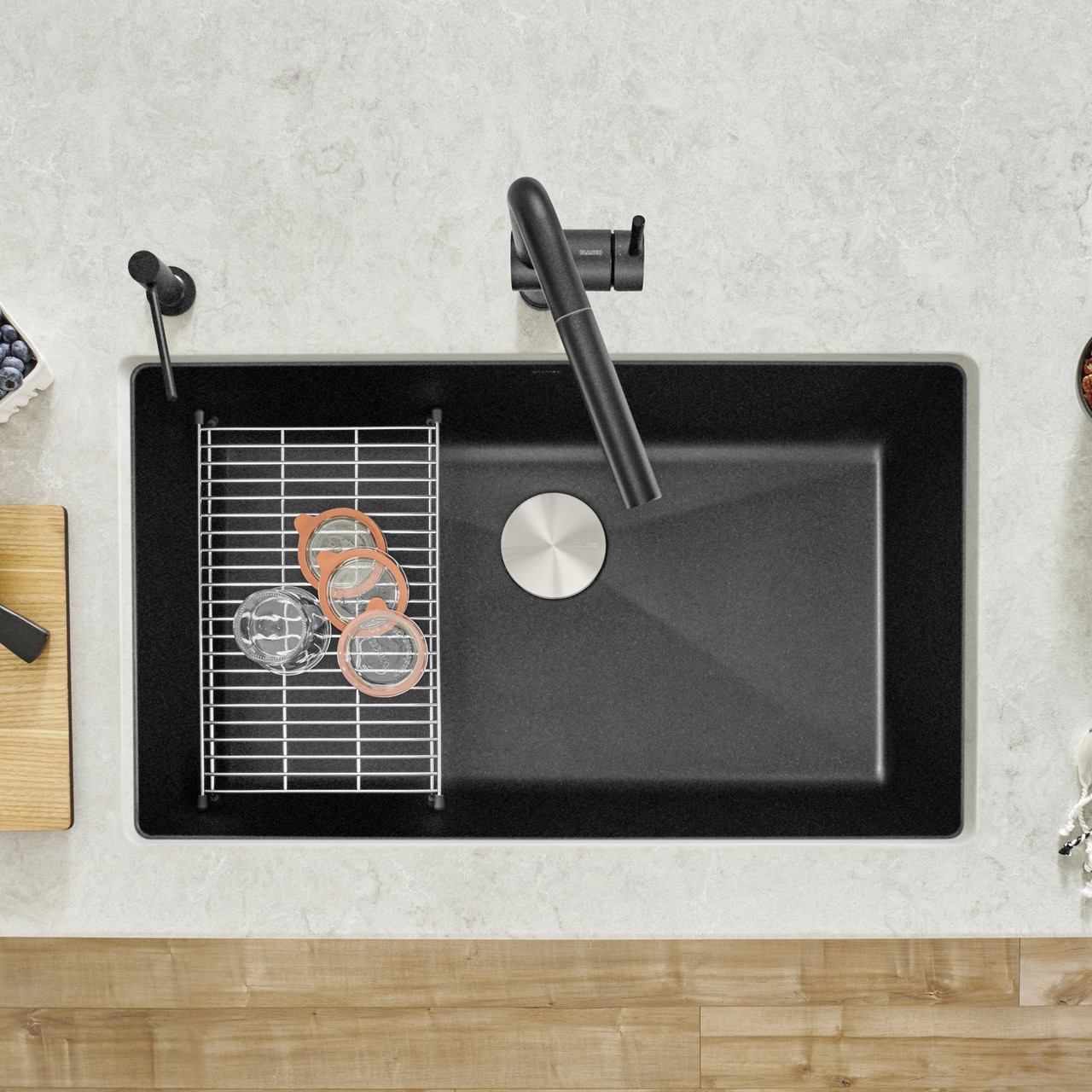 32" Super Single Bowl Kitchen Sink in Anthracite
