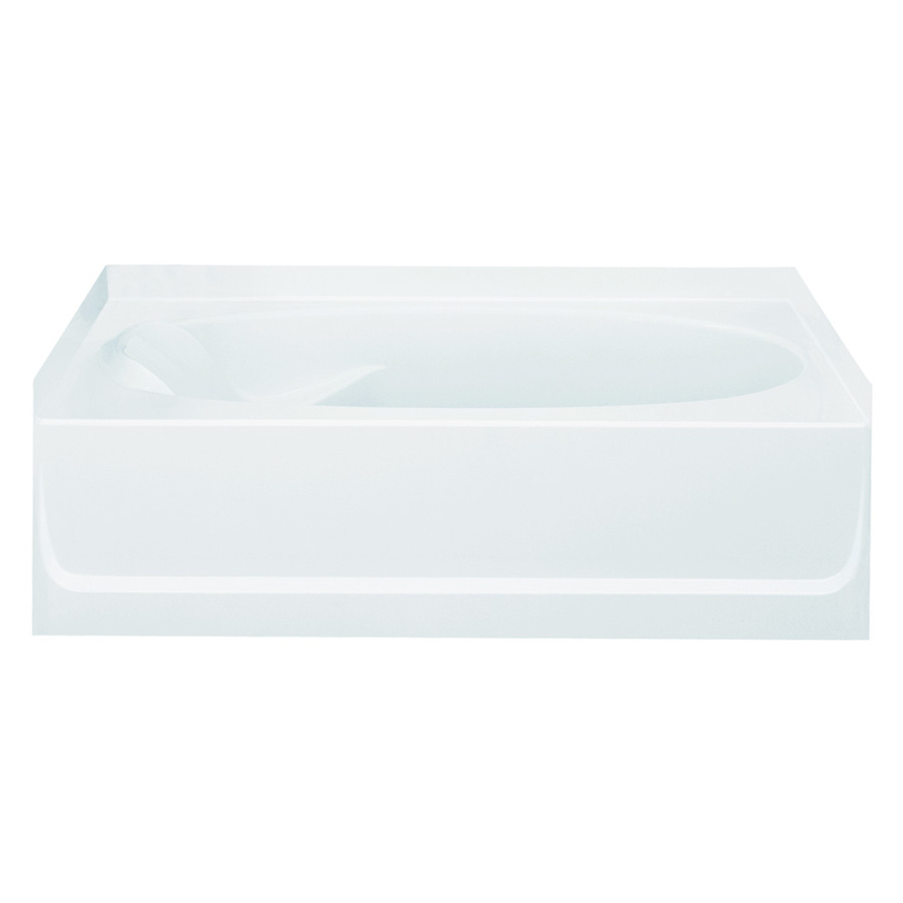 18.25-in x 36-in x 60.25-in Vikrell Oval in Rectangle Skirted Bathtub with Right-Hand Drain in White 18.25-in x 36-in x 60.25-in Vikrell Oval in Rectangle Skirted Bathtub with Right-Hand Drain in White