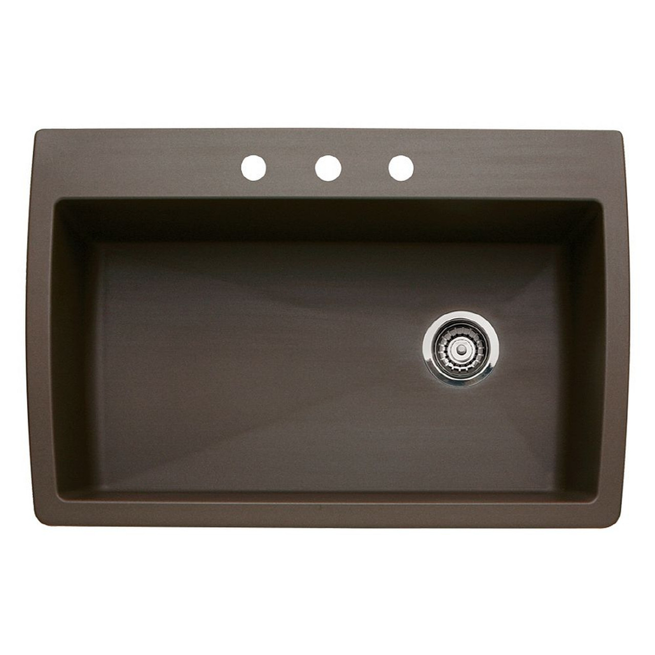 22-In X 33.5-In Single-Basin Granite Drop-In Or Undermount 3-Hole Residential Kitchen Sink in Cafe Brown 22-In X 33.5-In Single-Basin Granite Drop-In Or Undermount 3-Hole Residential Kitchen Sink in Cafe Brown
