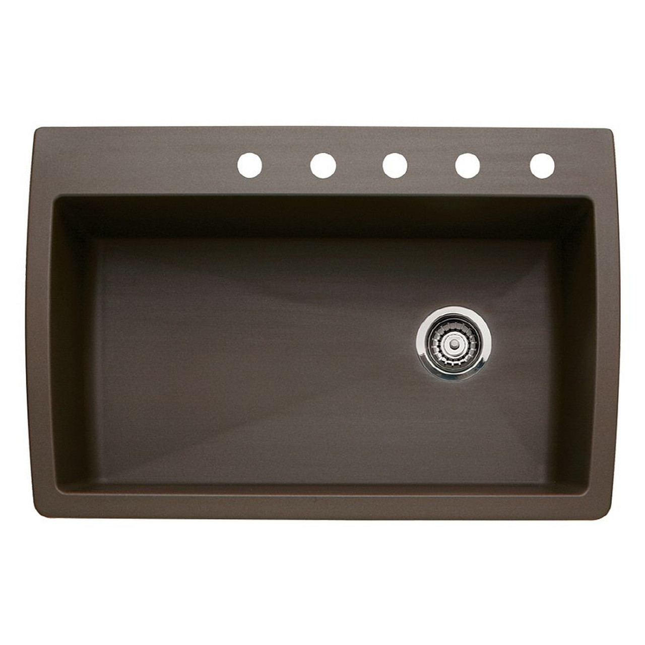 22-In X 33.5-In Single-Basin Granite Drop-In Or Undermount 5-Hole Residential Kitchen Sink in Cafe Brown 22-In X 33.5-In Single-Basin Granite Drop-In Or Undermount 5-Hole Residential Kitchen Sink in Cafe Brown
