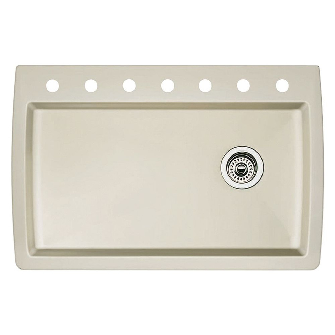 22-In X 33.5-In Single-Basin Granite Drop-In Or Undermount 7-Hole Residential Kitchen Sink in Biscuit 22-In X 33.5-In Single-Basin Granite Drop-In Or Undermount 7-Hole Residential Kitchen Sink in Biscuit