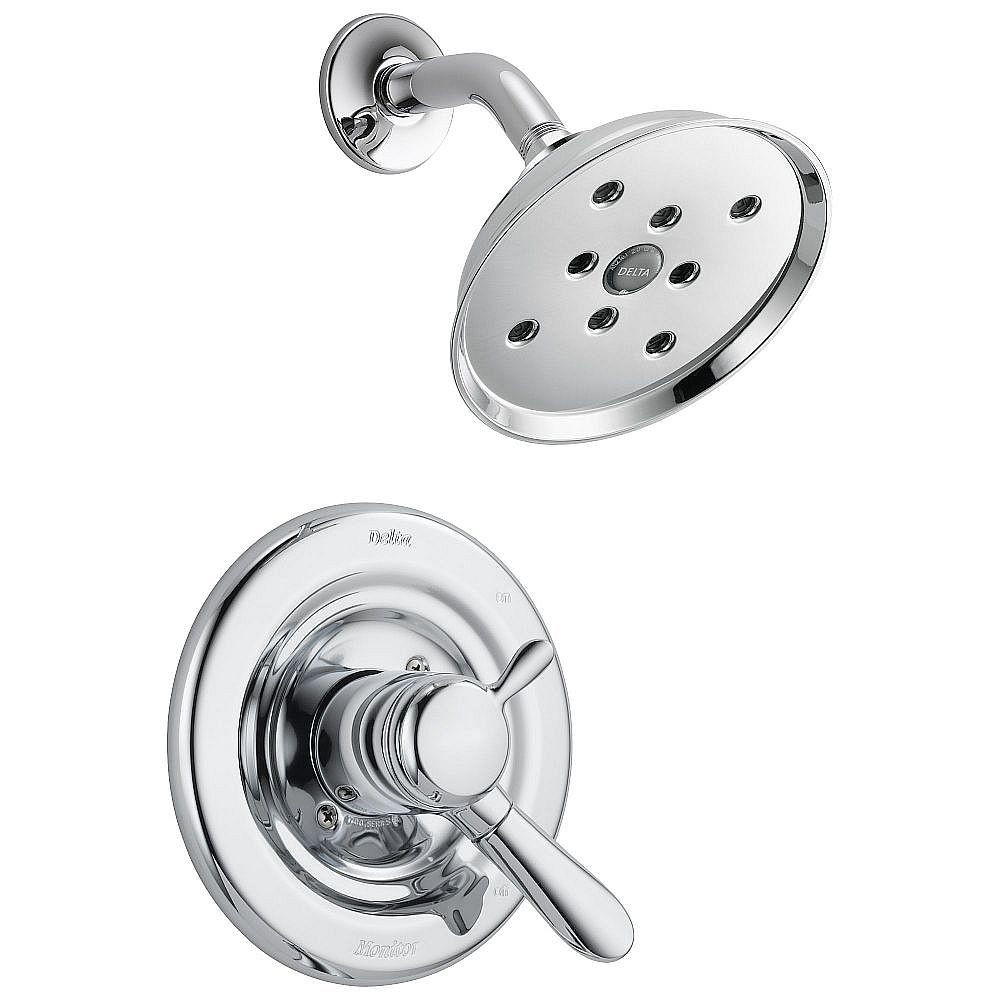 Delta T17238-H2O Dual Function Pressure Balanced Shower Trim with H2Okinetic and Integrated Volumn Control Less Rough-in in Polished Chrome