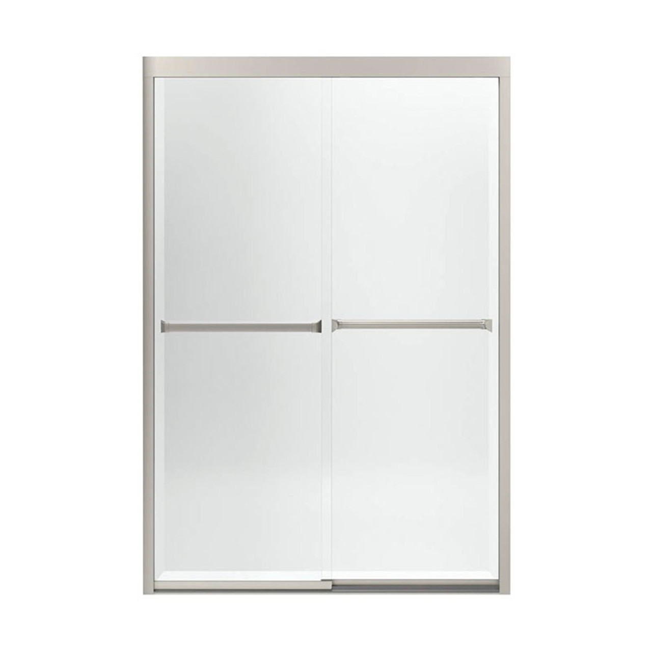 42.62-in to 47.62-in W x 69.68-in H Sliding Shower Door in Nickel with Clear Glass 42.62-in to 47.62-in W x 69.68-in H Sliding Shower Door in Nickel with Clear Glass