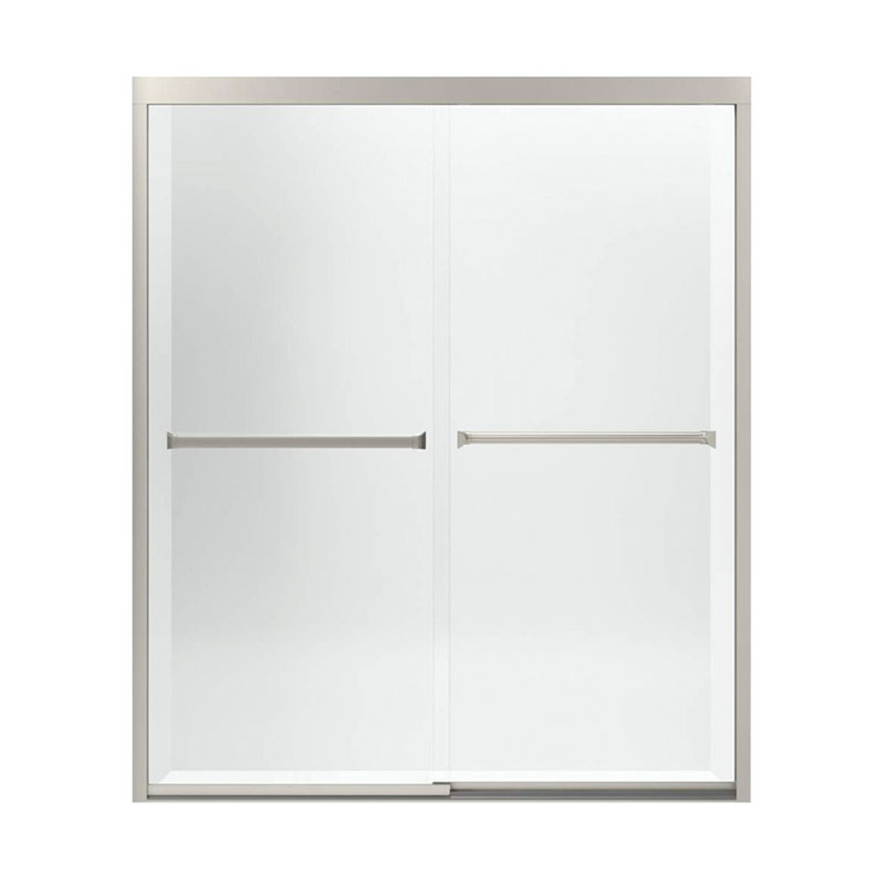 54.37-in to 59.37-in W x 69.68-in H Sliding Shower Door in Nickel 54.37-in to 59.37-in W x 69.68-in H Sliding Shower Door in Nickel